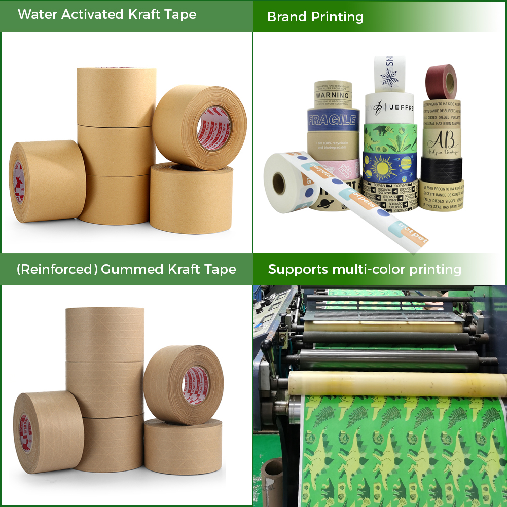 branded kraft paper tape for retail packaging