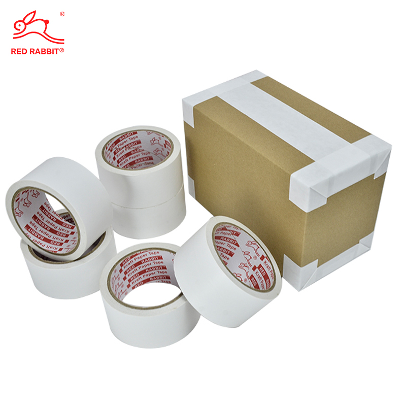 BJ-K4 writable white kraft paper tape for package labeling